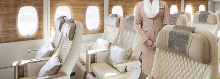 Spoločnosť Emirates má dostupnú triedu premium economy už do šestnástich destinácií